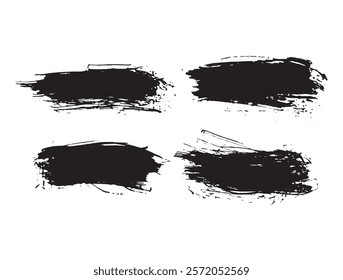 Black grunge textured background vector illustration, Grunge Brush Stroke Paint Boxes Backgrounds