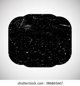 Black Grunge textured Banner Shape.