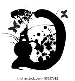 Black grunge type g