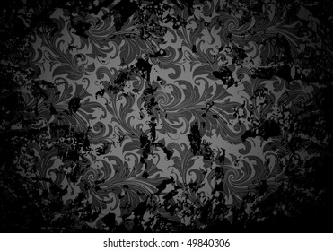 Black Grunge Vintage pattern, vector