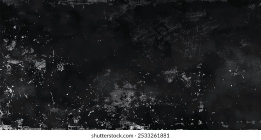 Black grunge with white dust texture background. 