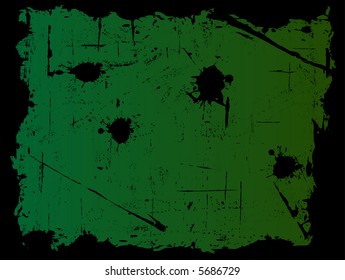 Borde negro ondulado con fondo verde