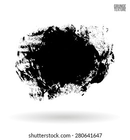 Black grungy abstract background. Brush texture. Vector.