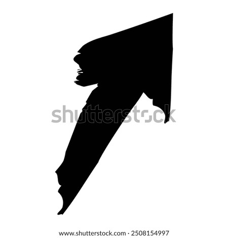 Black grungy brush stroke arrow isolated on white background