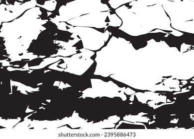 schwarz-grungy-gekrackte Struktur der rauen, verwitterten Wand, Vektorgrafik-Hintergrund