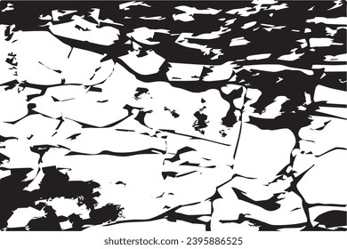 black grungy cracked texture of rough weathered wall, vector illustration background texture