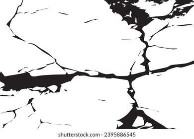 black grungy cracked texture of rough weathered wall, vector illustration background texture