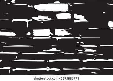 black grungy cracked texture of rough weathered wall, vector illustration background texture