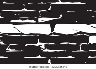 black grungy cracked texture of rough weathered wall, vector illustration background texture