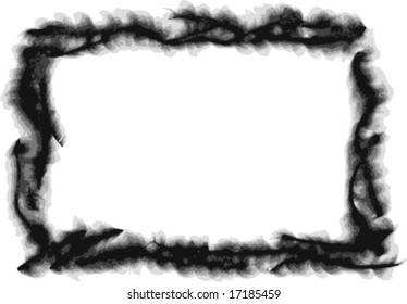black grungy frame on white background