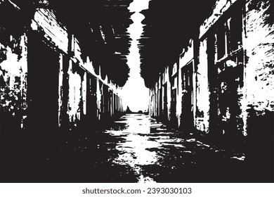 black grungy texture vector illustration, black and white texture for background
