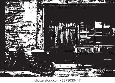 black grungy texture vector illustration, black and white texture for background
