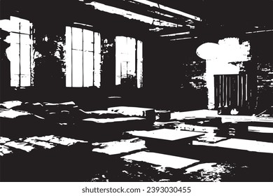 schwarz-grungy Textur, Vektorgrafik, schwarz-weißer Hintergrund
