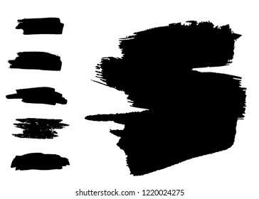 Black grungy vector abstract hand-painted background. Grunge Brush Stroke. 