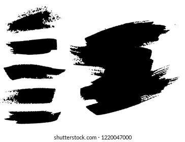 Black grungy vector abstract hand-painted background. Grunge Brush Stroke. 