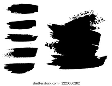 Black grungy vector abstract hand-painted background. Grunge Brush Stroke. 