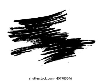 Black grungy vector abstract hand-painted brush stroke