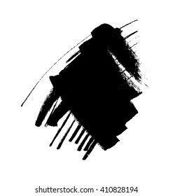 Black grungy vector abstract hand-painted background. 