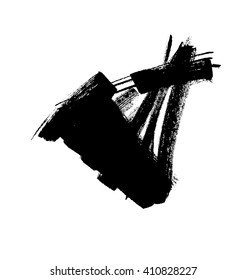 Black grungy vector abstract hand-painted background. 