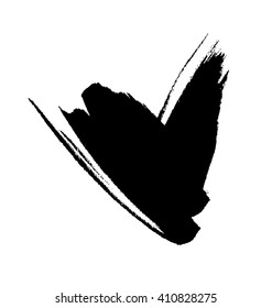 Black grungy vector abstract hand-painted background. 