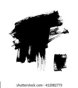 Black grungy vector abstract hand-painted background. Grunge Brush Stroke. Modern Textured Brush Stroke