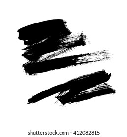 Black grungy vector abstract hand-painted background. Grunge Brush Stroke. Modern Textured Brush Stroke
