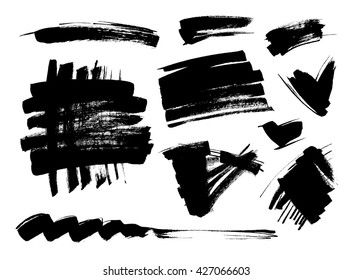 Black grungy vector abstract hand-painted background. Grunge Brush Stroke. Modern Textured Brush Stroke