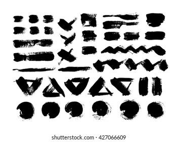 Black grungy vector abstract hand-painted background. Grunge Brush Stroke. Modern Textured Brush Stroke