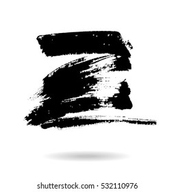 Black grungy vector abstract hand-painted background. Grunge Brush Stroke. Modern Textured Brush Stroke