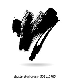 Black grungy vector abstract hand-painted background. Grunge Brush Stroke. Modern Textured Brush Stroke