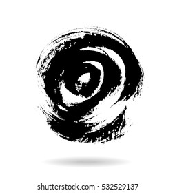 Black grungy vector abstract hand-painted background. Grunge Brush Stroke. Modern Textured Brush Stroke