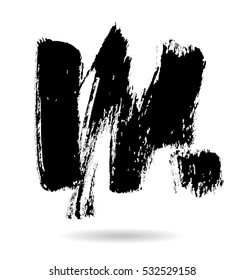 Black grungy vector abstract hand-painted background. Grunge Brush Stroke. Modern Textured Brush Stroke