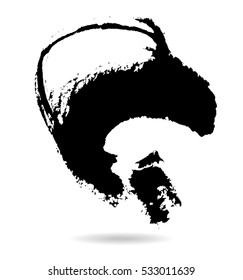Black grungy vector abstract hand-painted background. Grunge Brush Stroke. Modern Textured Brush Stroke