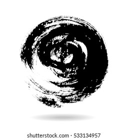 Black grungy vector abstract hand-painted background. Grunge Brush Stroke. Modern Textured Brush Stroke