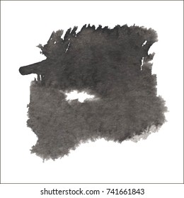 Black grungy vector abstract hand-painted background. Grunge Brush Stroke. Modern Textured Brush Stroke