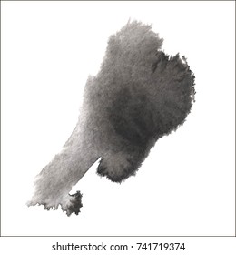 Black grungy vector abstract hand-painted background. Grunge Brush Stroke. Modern Textured Brush Stroke