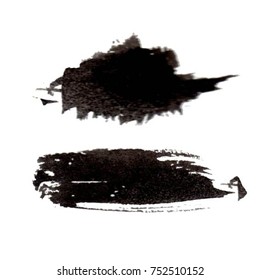 Black grungy vector abstract hand-painted background. Grunge Brush Stroke. Modern Textured Brush Stroke