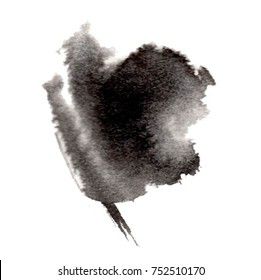 Black grungy vector abstract hand-painted background. Grunge Brush Stroke. Modern Textured Brush Stroke