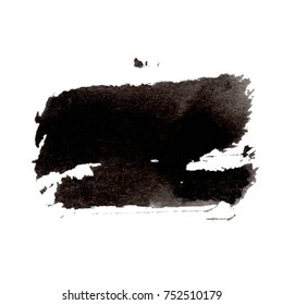 Black grungy vector abstract hand-painted background. Grunge Brush Stroke. Modern Textured Brush Stroke