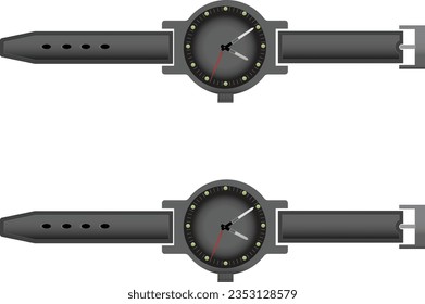 reloj negro con grillos 