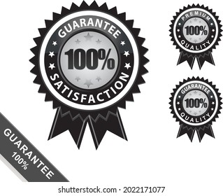 insignia de garantía negra en fondo blanco
