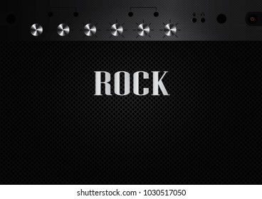 Black Guitar Amplifier In the dark background. vector illustration/eps10
