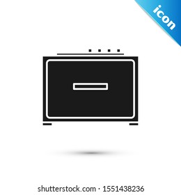 Black Guitar amplifier icon isolated on white background. Musical instrument.  Vector Illustration