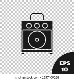 Black Guitar amplifier icon isolated on transparent background. Musical instrument.  Vector Illustration