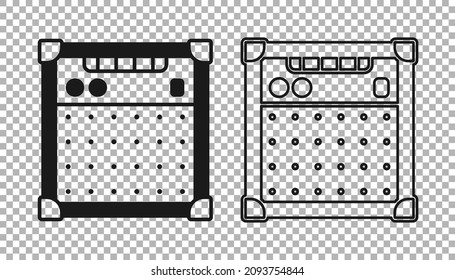 Black Guitar amplifier icon isolated on transparent background. Musical instrument.  Vector