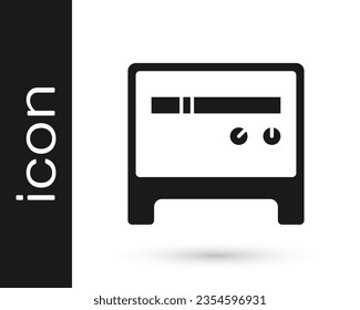 Black Guitar amplifier icon isolated on white background. Musical instrument.  Vector