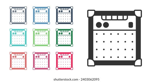 Black Guitar amplifier icon isolated on white background. Musical instrument. Set icons colorful. Vector