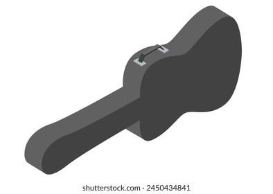 Ilustración vectorial de caja de guitarra negra