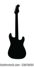 Black guitar outline shown on a white background