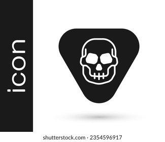 Black Guitar pick icon isolated on white background. Musical instrument.  Vector